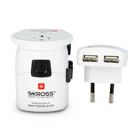 SKROSS Reiseadapter – PRO+ für 205+ Länder, passend für viele Geräte, Weltreise-Serie, mit USB- + Steckeradapter – Weiteres Produktbild 2