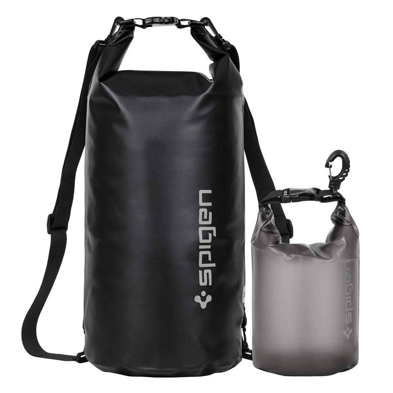 Spigen A630 Mehrzwecktaschen Set – Wasserdichte 20L und 2L Taschen, ideal für Outdoor und Reise – Schwarz, Rauchfarben Spigen A630 Mehrzwecktaschen Set – Wasserdichte 20L und 2L Taschen, ideal für Outdoor und Reise – Schwarz, Rauchfarben