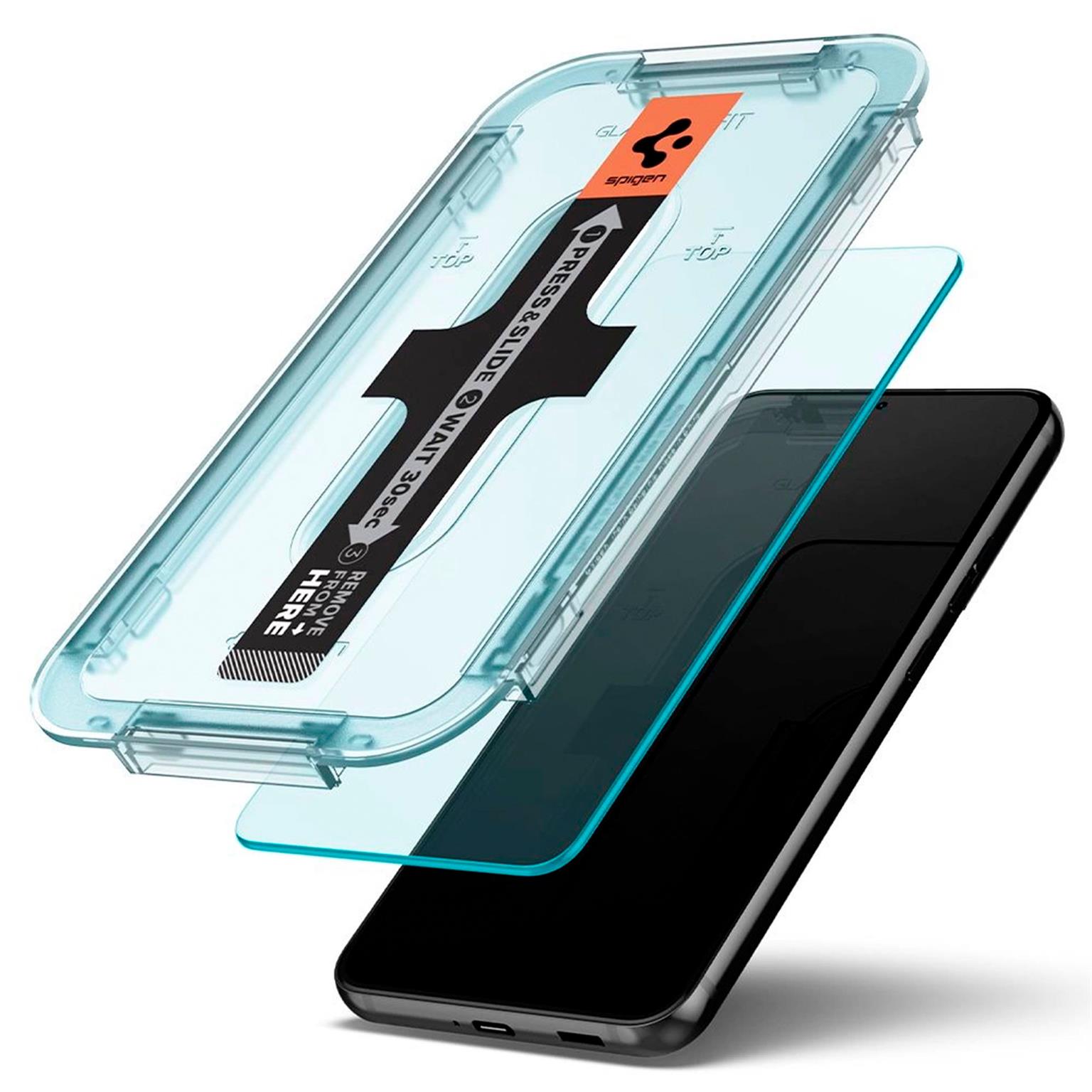 Spigen Glas.tR EZ Fit Samsung Galaxy S22 Panzerglas Easy-Fit – Weiteres Produktbild 2