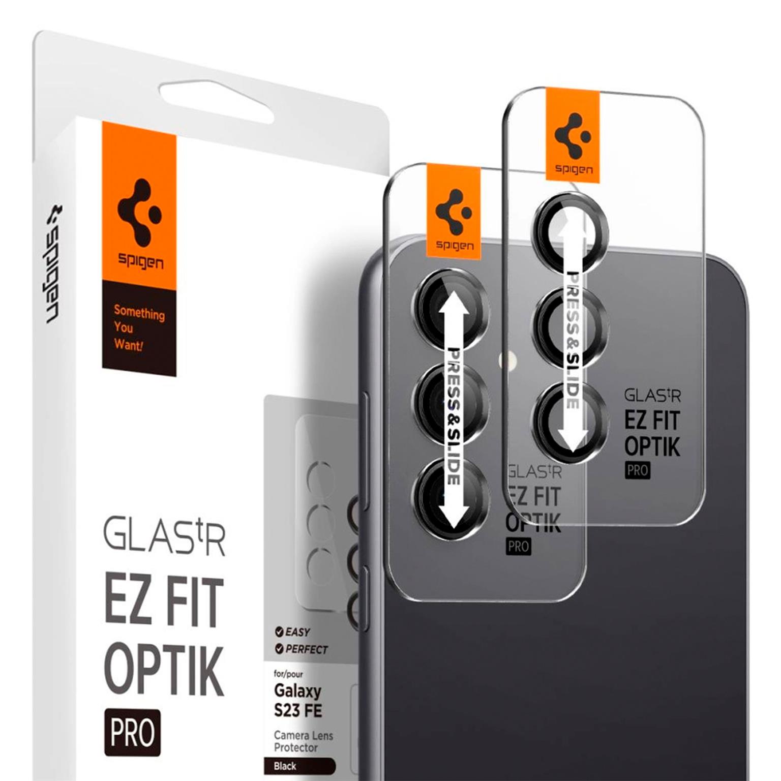 Spigen Glas.tR EZ Fit Optik Pro für Samsung Galaxy S23 FE – Hartglasabdeckung für Smartphone Kamera – undefined