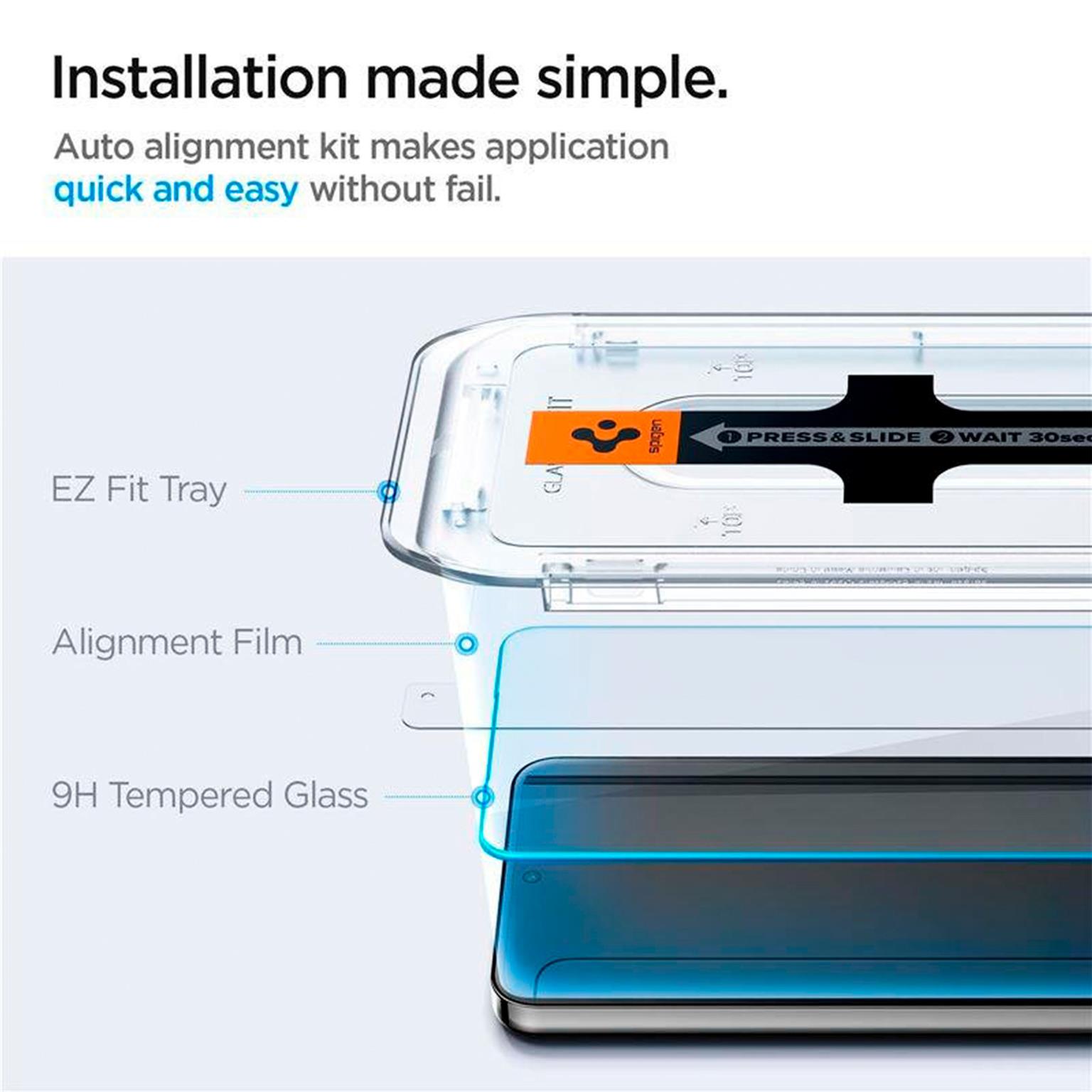 Spigen Glas.tR EZ Fit Samsung Galaxy S24 Panzerglas Easy-Fit – Weiteres Produktbild 3