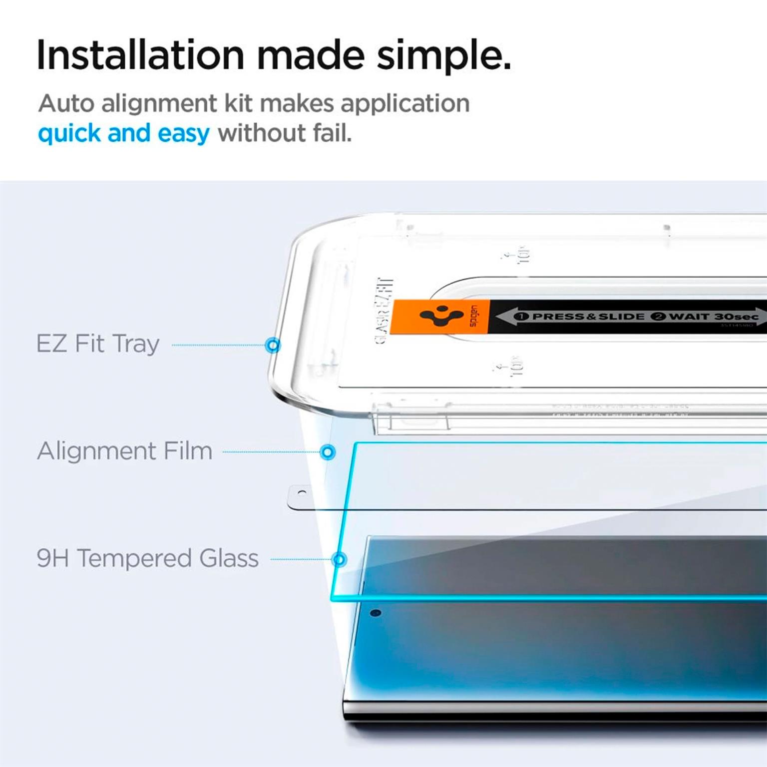Spigen Glas.tR EZ Fit Samsung Galaxy S24 Ultra Panzerglas Easy-Fit – Weiteres Produktbild 5 Spigen Glas.tR EZ Fit Samsung Galaxy S24 Ultra Panzerglas Easy-Fit – Weiteres Produktbild 5
