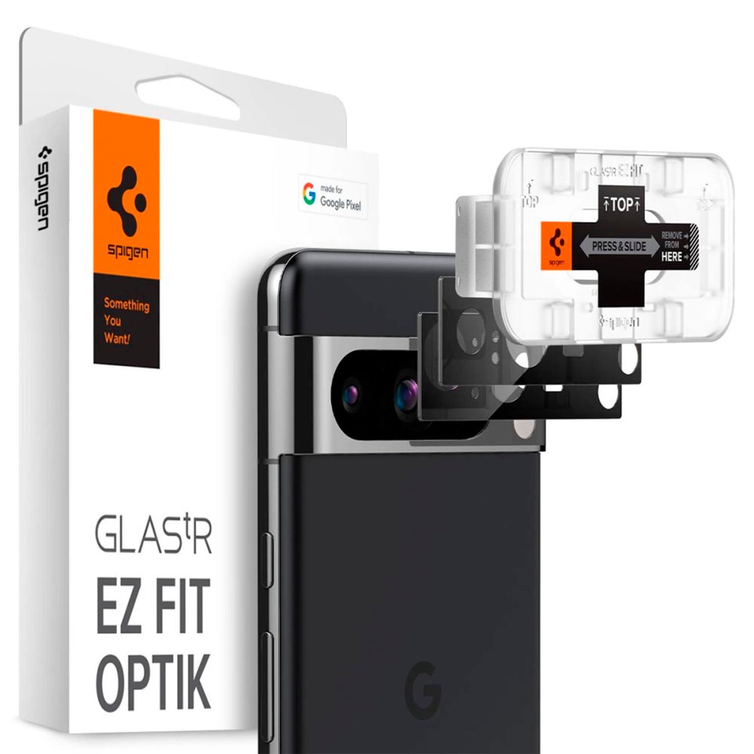 Spigen Glas.tR Optik für Google Pixel 8 – 2x gehärtete Glas Folien für die Kamera – undefined