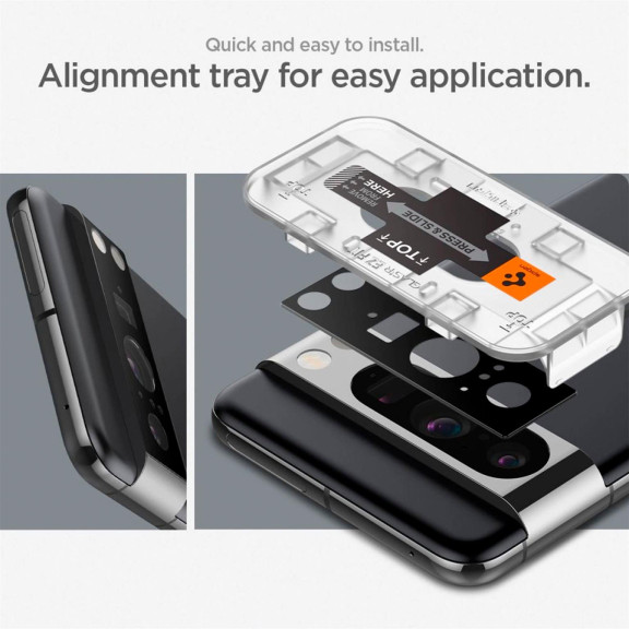 Spigen Glas.tR Optik für Google Pixel 8 – 2x gehärtete Glas Folien für die Kamera – Weiteres Produktbild 6