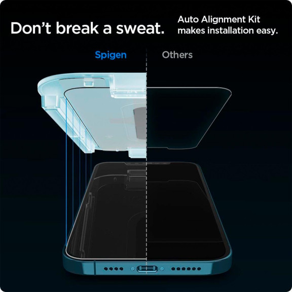 Spigen Glas.tR EZ Fit iPhone 12 Pro Max Panzerglas Easy-Fit – Weiteres Produktbild 3
