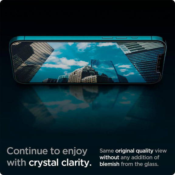 Spigen Glas.tR EZ Fit iPhone 12 Pro Max Panzerglas Easy-Fit – Weiteres Produktbild 7