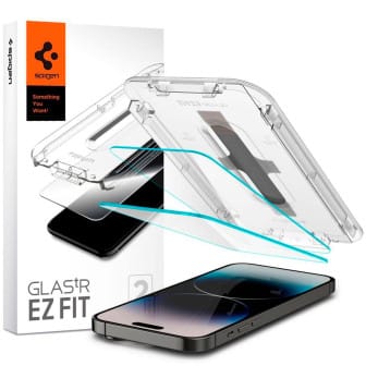 Spigen Glas.tR EZ Fit iPhone 14 Pro Panzerglas Easy-Fit – Transparent Spigen Glas.tR EZ Fit iPhone 14 Pro Panzerglas Easy-Fit – Transparent