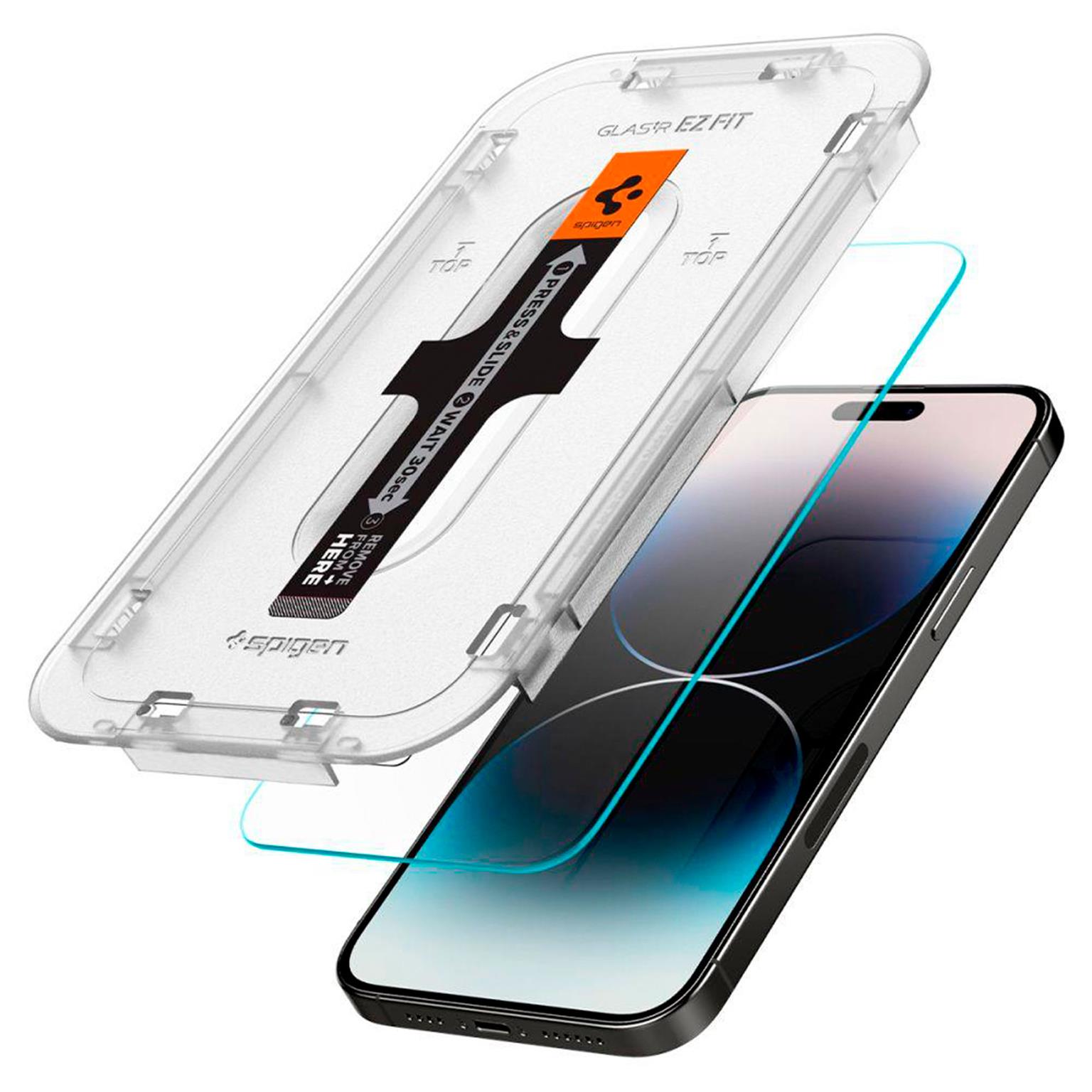 Spigen Glas.tR EZ Fit iPhone 14 Pro Panzerglas Easy-Fit – Weiteres Produktbild 2 Spigen Glas.tR EZ Fit iPhone 14 Pro Panzerglas Easy-Fit – Weiteres Produktbild 2