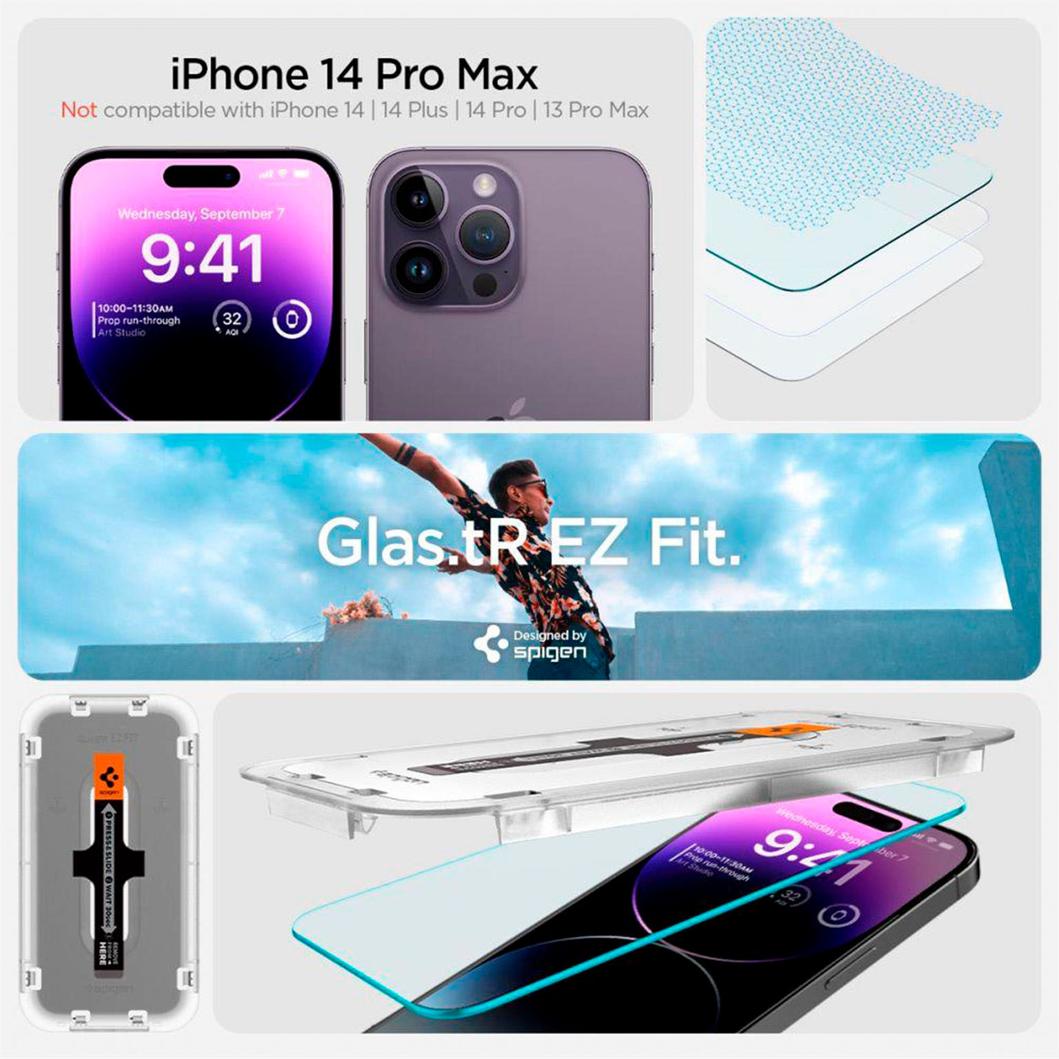 Spigen Glas.tR EZ Fit iPhone 14 Pro Max Panzerglas Easy-Fit – Weiteres Produktbild 7 Spigen Glas.tR EZ Fit iPhone 14 Pro Max Panzerglas Easy-Fit – Weiteres Produktbild 7