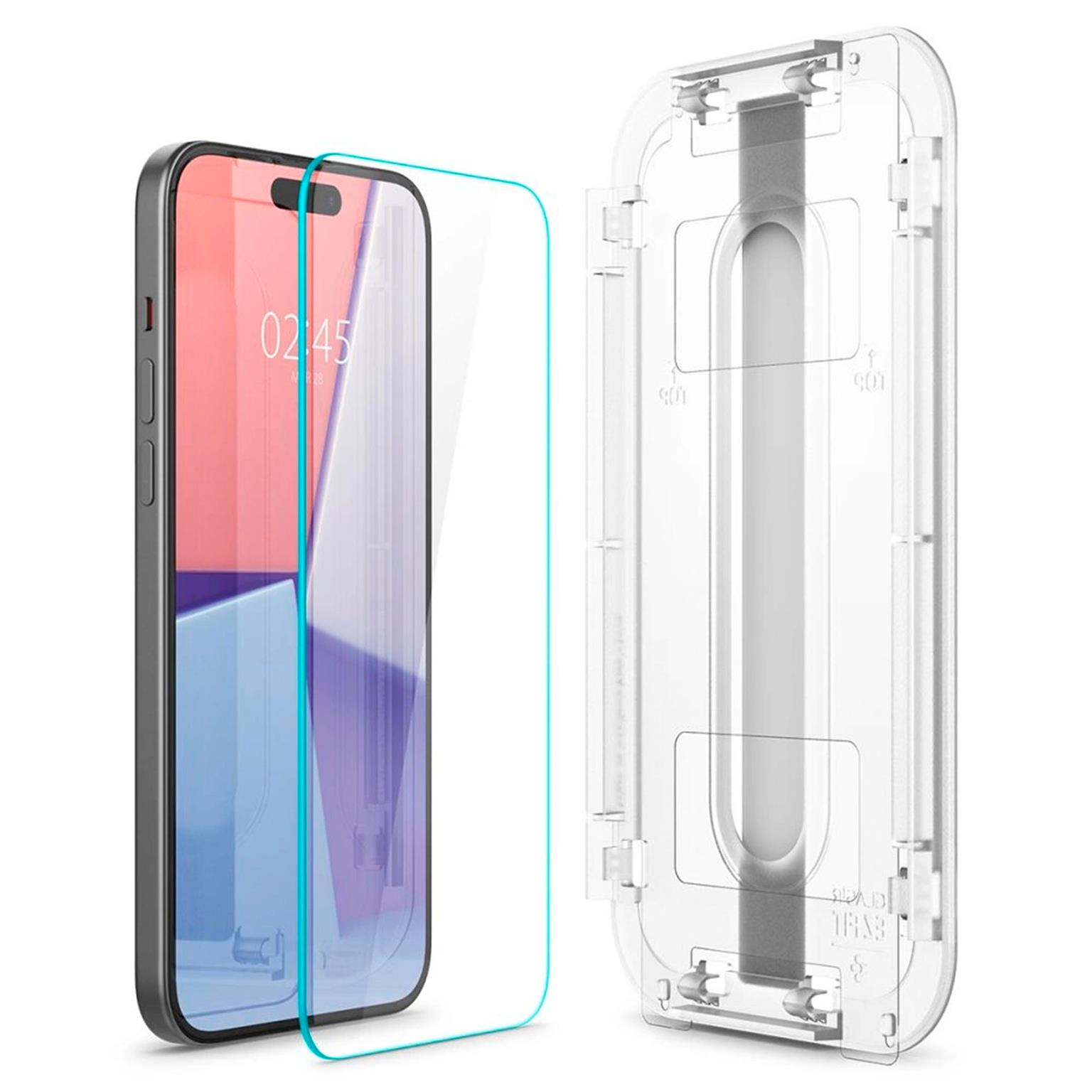 Spigen Glas.tR EZ Fit iPhone 15 Panzerglas Easy-Fit – Weiteres Produktbild 1