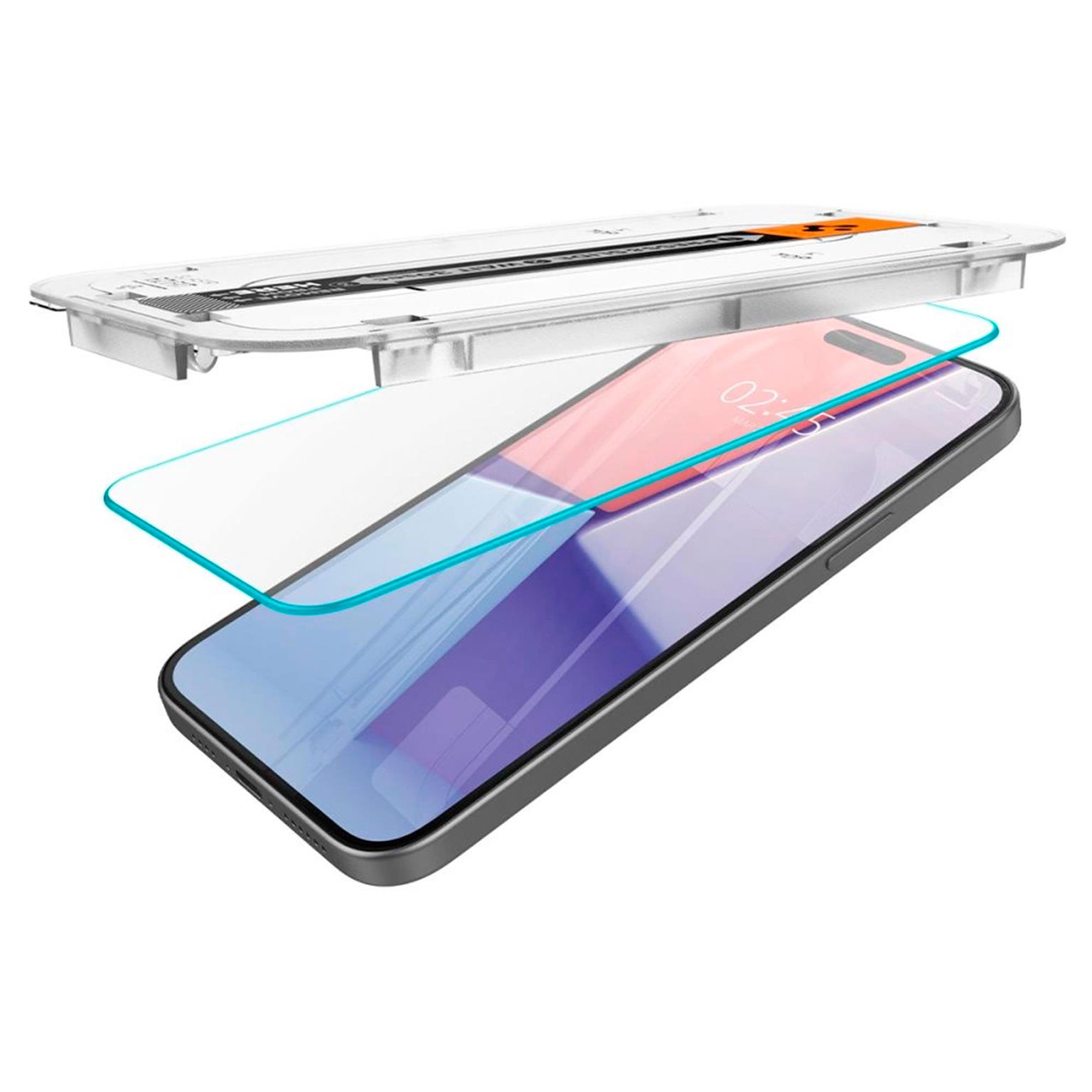Spigen Glas.tR EZ Fit iPhone 15 Panzerglas Easy-Fit – Weiteres Produktbild 3