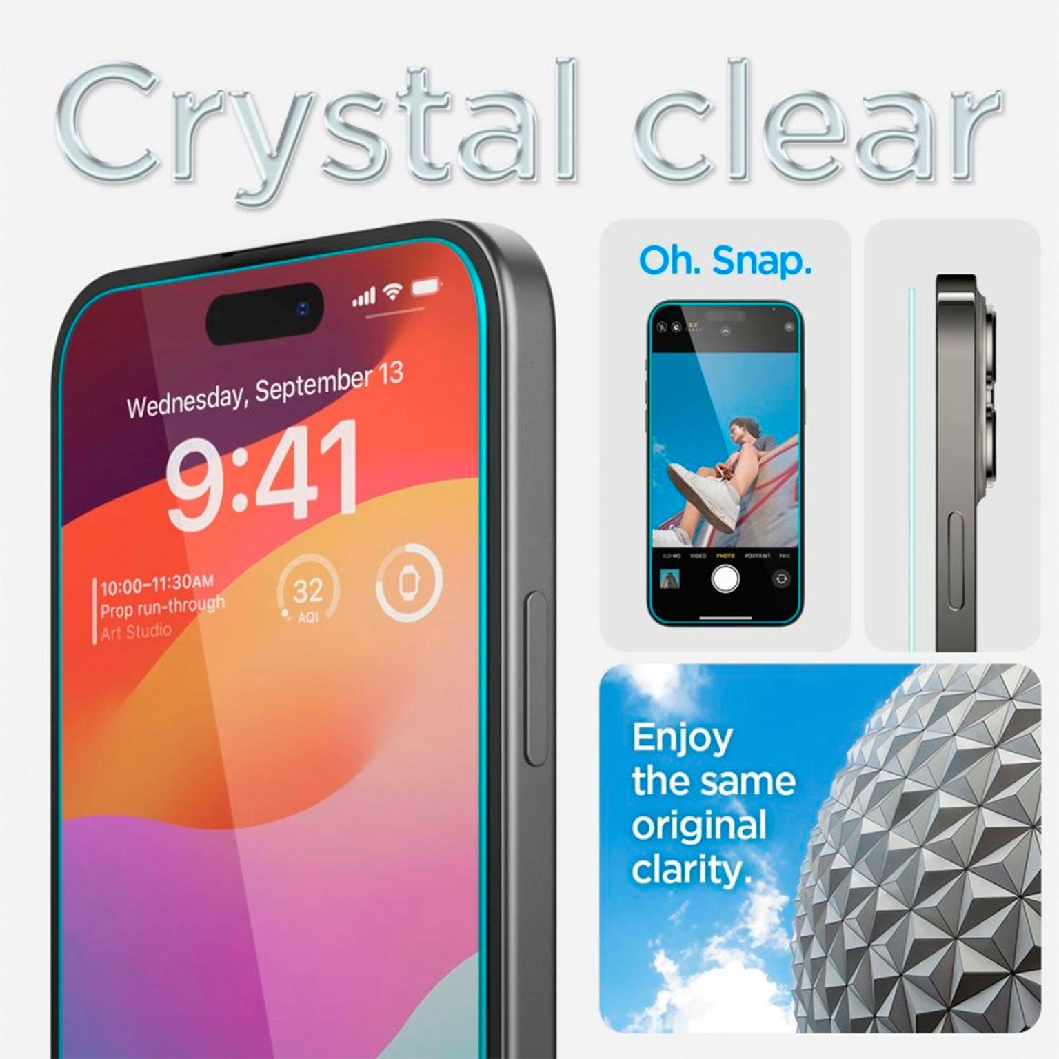 Spigen Glas.tR EZ Fit iPhone 15 Panzerglas Easy-Fit – Weiteres Produktbild 8