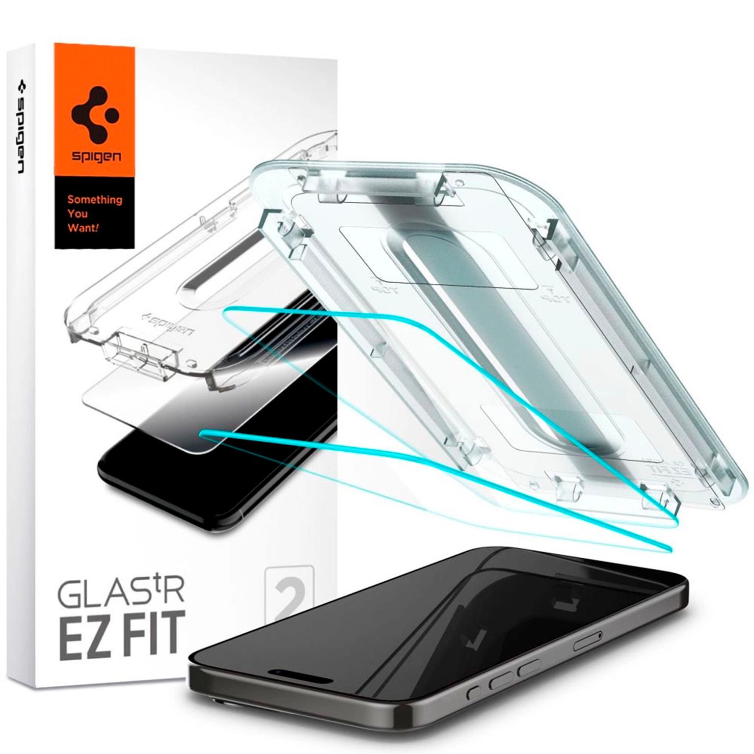 Spigen Glas.tR EZ Fit iPhone 15 Pro Max Panzerglas Easy-Fit – undefined