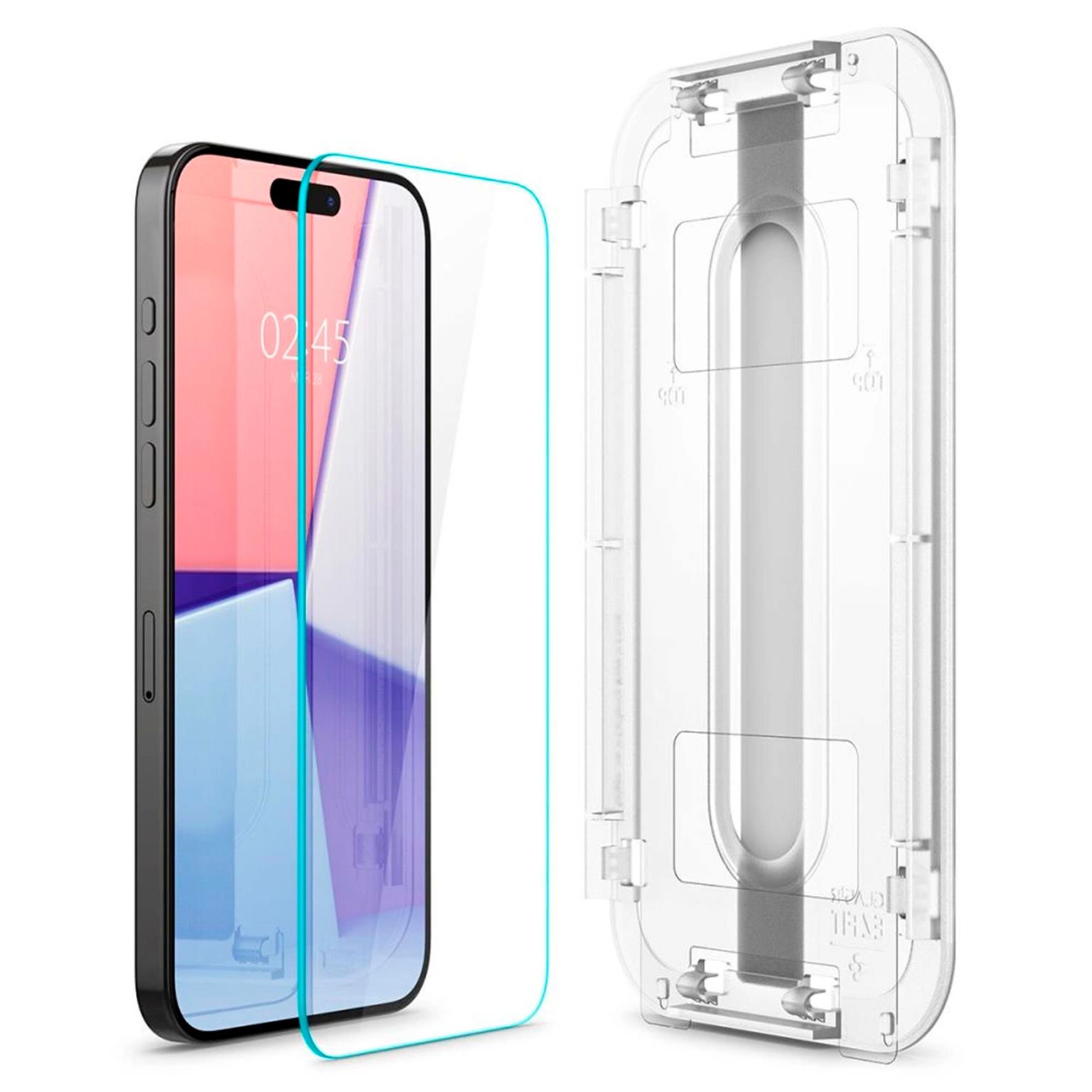 Spigen Glas.tR EZ Fit iPhone 15 Pro Max Panzerglas Easy-Fit – Weiteres Produktbild 1