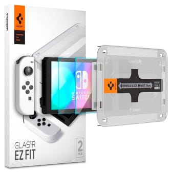 Spigen GLAS.tR EZ FIT – Bildschirmfolie für Nintendo Switch OLED – kratzfeste Schutzfolie – Transparent Spigen GLAS.tR EZ FIT – Bildschirmfolie für Nintendo Switch OLED – kratzfeste Schutzfolie – Transparent