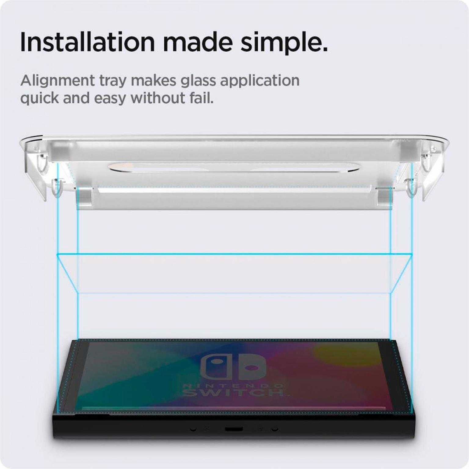 Spigen GLAS.tR EZ FIT – Bildschirmfolie für Nintendo Switch OLED – kratzfeste Schutzfolie – Weiteres Produktbild 5 Spigen GLAS.tR EZ FIT – Bildschirmfolie für Nintendo Switch OLED – kratzfeste Schutzfolie – Weiteres Produktbild 5