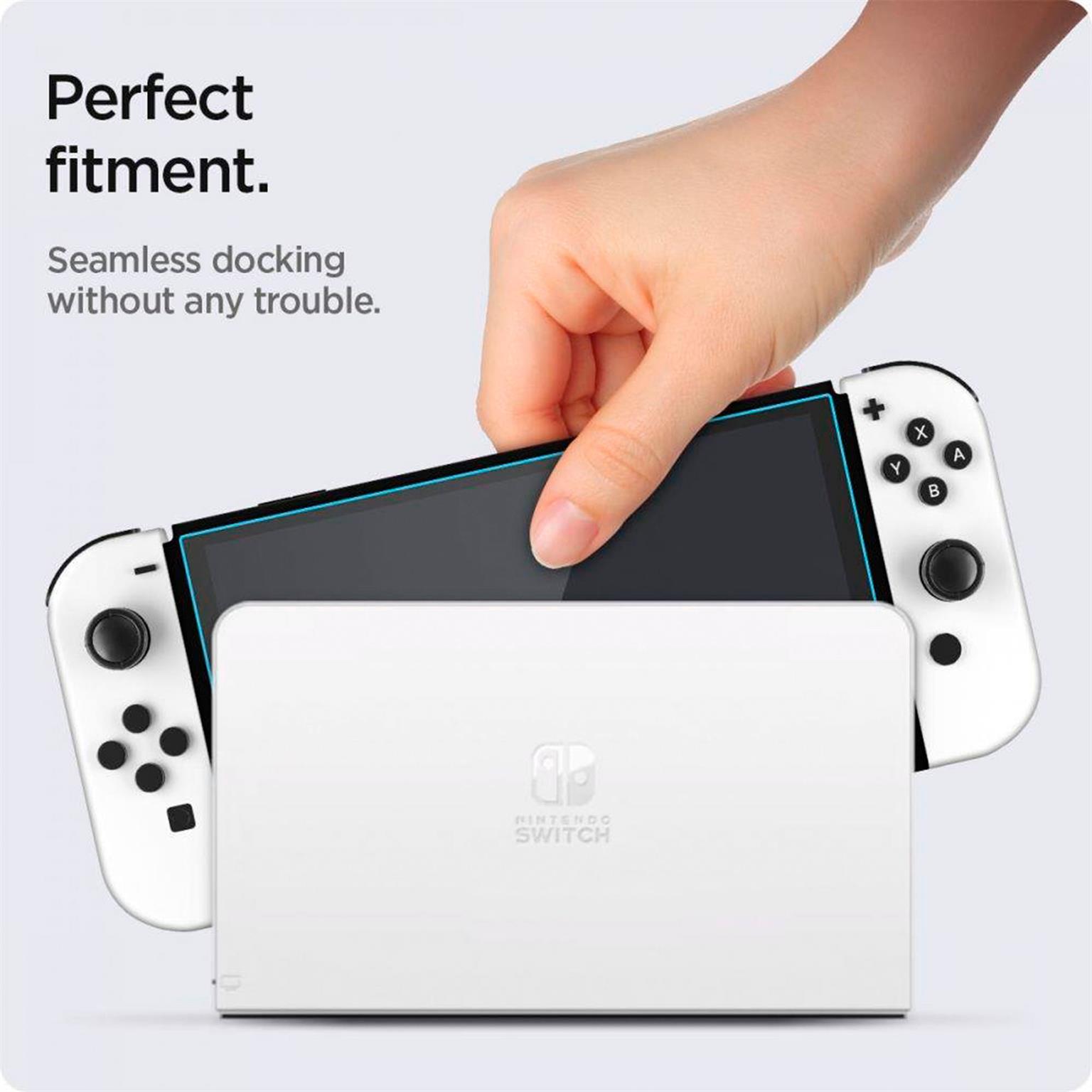 Spigen GLAS.tR EZ FIT – Bildschirmfolie für Nintendo Switch OLED – kratzfeste Schutzfolie – Weiteres Produktbild 6 Spigen GLAS.tR EZ FIT – Bildschirmfolie für Nintendo Switch OLED – kratzfeste Schutzfolie – Weiteres Produktbild 6