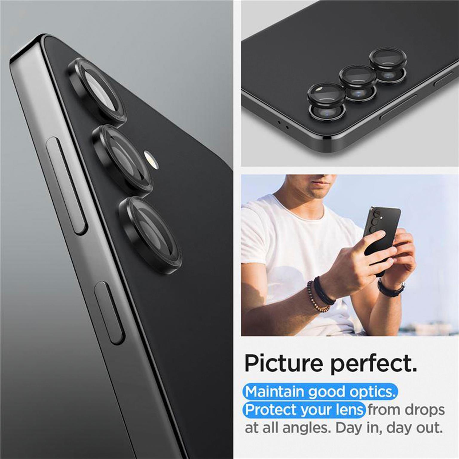 Spigen Glas.tR EZ Fit Optik Pro für Samsung Galaxy S24 Plus – Hartglasabdeckung für Smartphone Kamera – Weiteres Produktbild 8