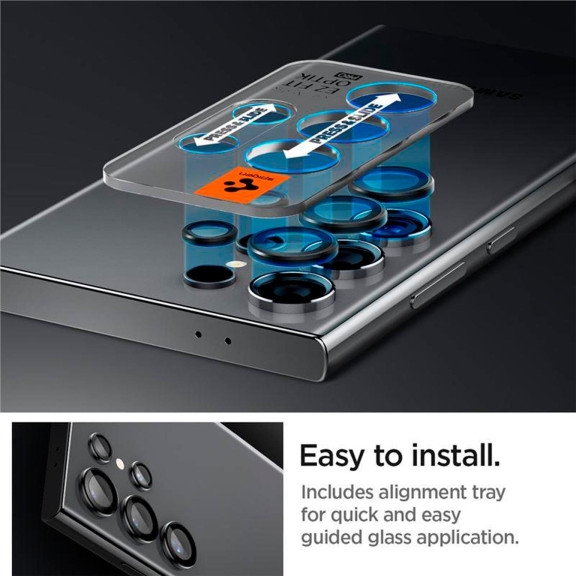 Spigen Glas.tR EZ Fit Optik Pro für Samsung Galaxy S24 Ultra – Hartglasabdeckung für Smartphone Kamera – Weiteres Produktbild 6