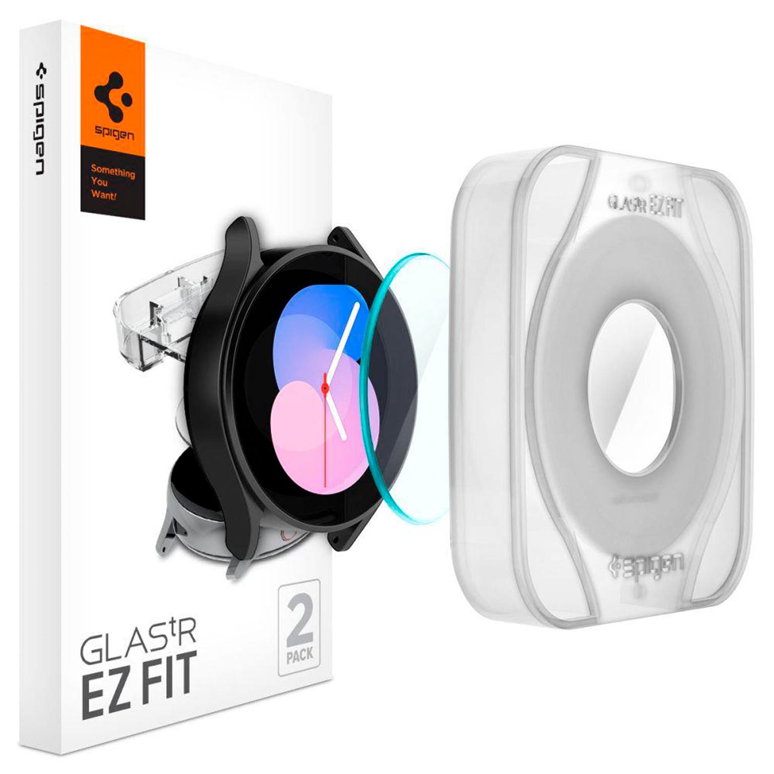 Spigen GLAS.tR EZ FIT – Displayschutz für Samsung Galaxy Watch 4/5 (40mm) aus gehärtetem Glas – undefined