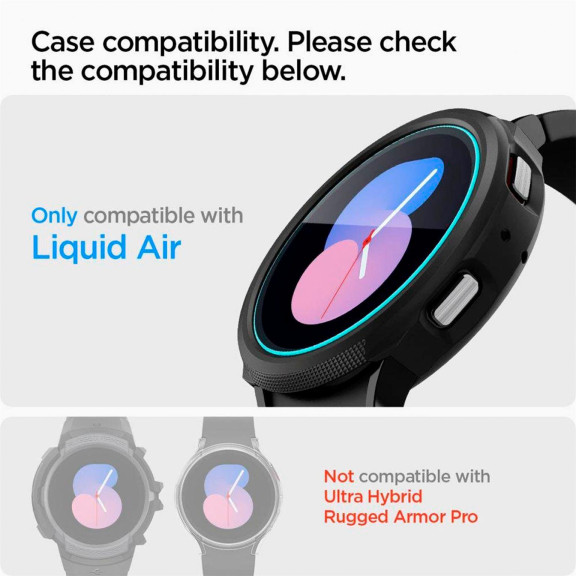 Spigen GLAS.tR EZ FIT – Displayschutz für Samsung Galaxy Watch 4/5 (40mm) aus gehärtetem Glas – Weiteres Produktbild 9