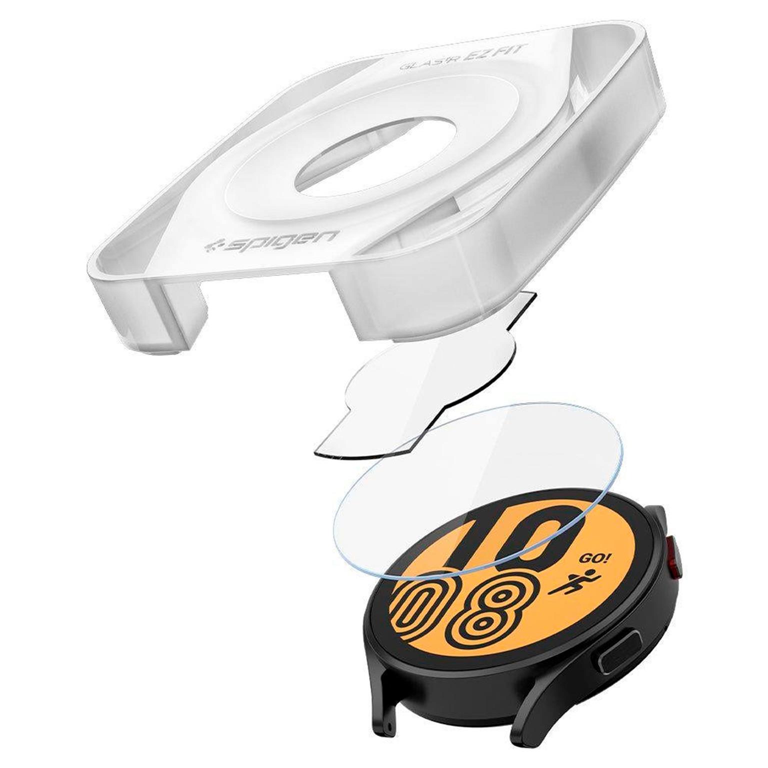 Spigen GLAS.tR EZ FIT – Displayschutz für Samsung Galaxy Watch 4/5 (44mm) aus gehärtetem Glas, 2er Set – Weiteres Produktbild 3