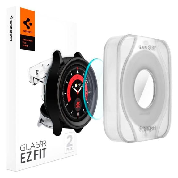 Spigen GLAS.tR EZ FIT – Displayschutz für Samsung Galaxy Watch5 Pro aus gehärtetem Glas, 2er Set – Weiteres Produktbild 1 Spigen GLAS.tR EZ FIT – Displayschutz für Samsung Galaxy Watch5 Pro aus gehärtetem Glas, 2er Set – Weiteres Produktbild 1