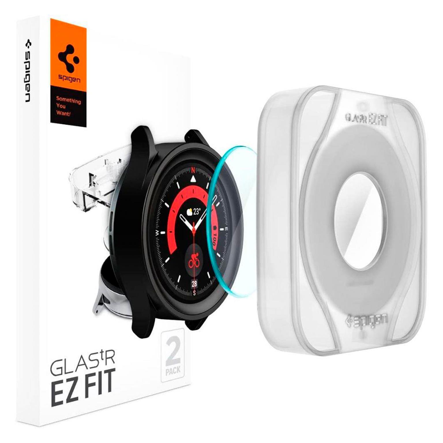 Spigen GLAS.tR EZ FIT – Displayschutz für Samsung Galaxy Watch5 Pro aus gehärtetem Glas, 2er Set – Weiteres Produktbild 1 Spigen GLAS.tR EZ FIT – Displayschutz für Samsung Galaxy Watch5 Pro aus gehärtetem Glas, 2er Set – Weiteres Produktbild 1