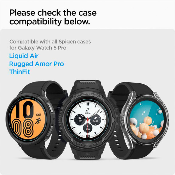 Spigen GLAS.tR EZ FIT – Displayschutz für Samsung Galaxy Watch5 Pro aus gehärtetem Glas, 2er Set – Weiteres Produktbild 9 Spigen GLAS.tR EZ FIT – Displayschutz für Samsung Galaxy Watch5 Pro aus gehärtetem Glas, 2er Set – Weiteres Produktbild 9