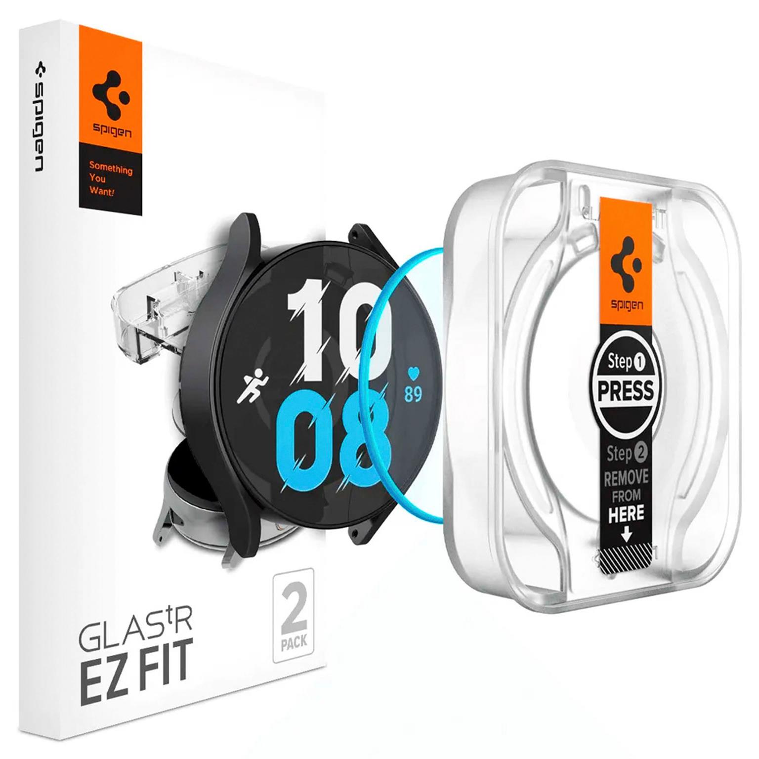 Spigen GLAS.tR EZ FIT – Displayschutz für Samsung Galaxy Watch6 (40mm) aus gehärtetem Glas, 2er Set – undefined