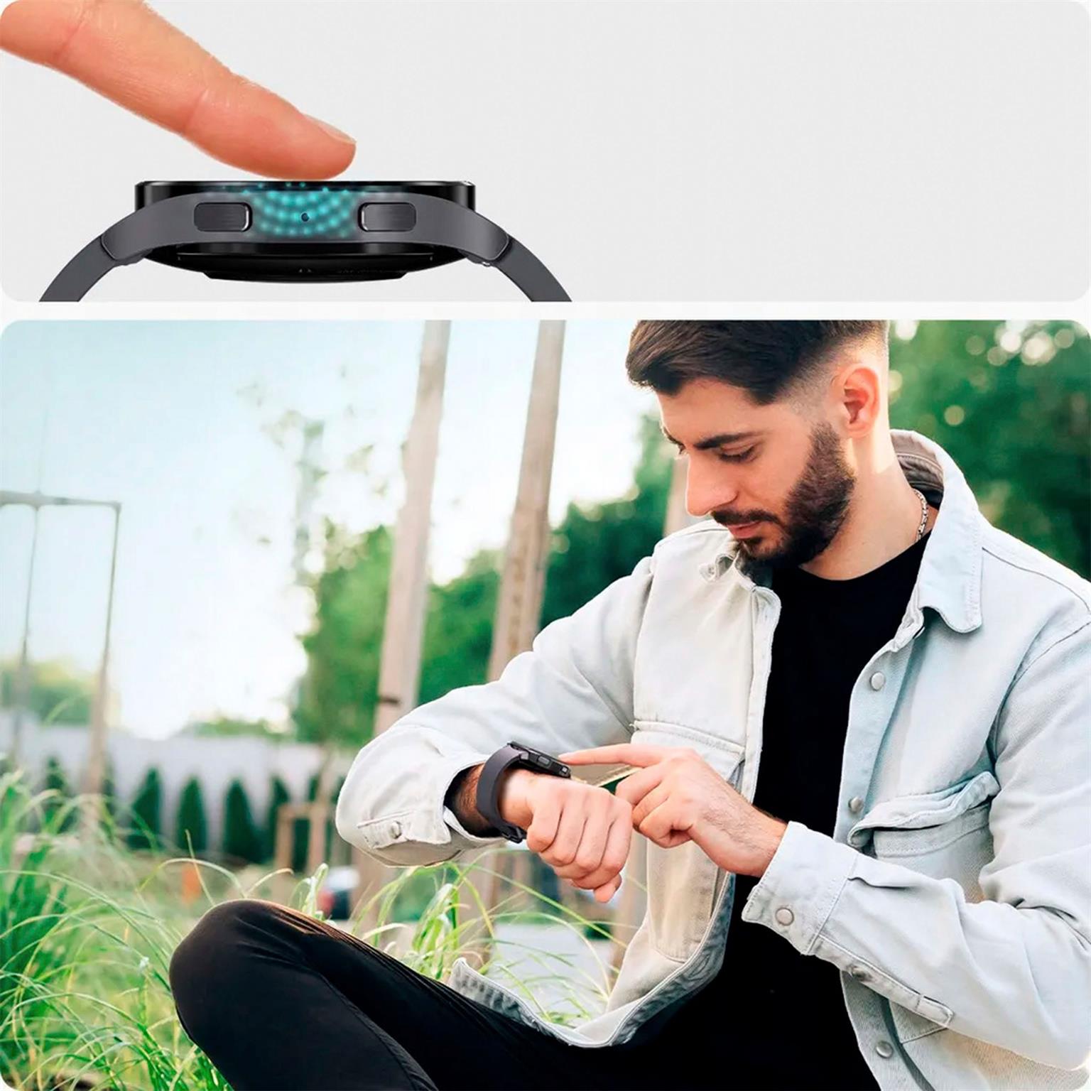 Spigen GLAS.tR EZ FIT – Displayschutz für Samsung Galaxy Watch6 (40mm) aus gehärtetem Glas, 2er Set – Weiteres Produktbild 6