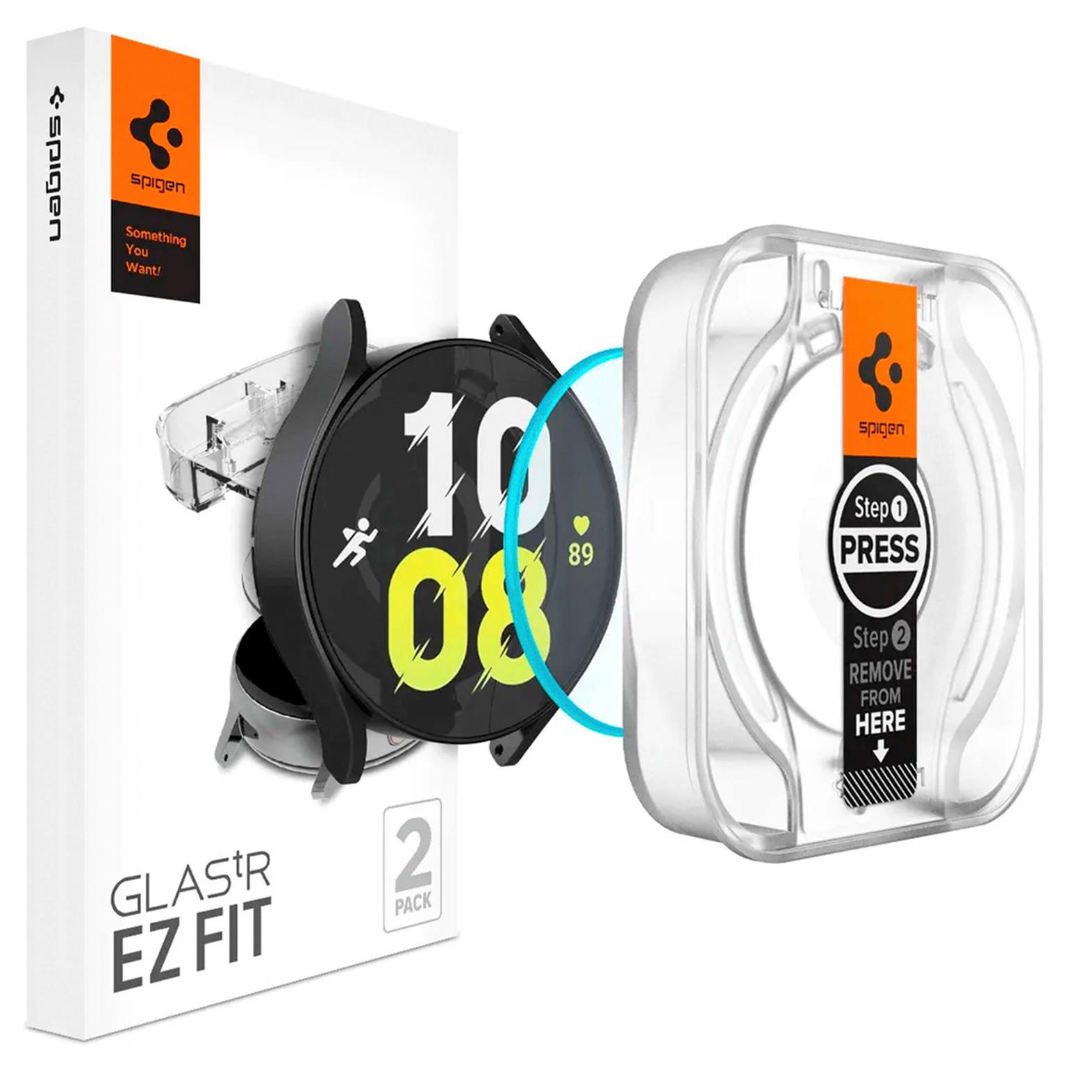 Spigen GLAS.tR EZ FIT – Displayschutz für Samsung Galaxy Watch6 (44mm) aus gehärtetem Glas – undefined