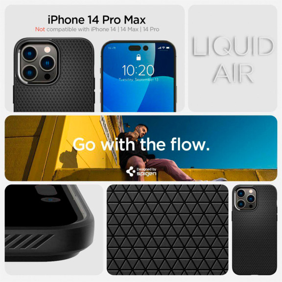 Spigen Liquid Air Case für iPhone 14 Pro Max – fingerabdruckresistente Hülle – Weiteres Produktbild 4 Spigen Liquid Air Case für iPhone 14 Pro Max – fingerabdruckresistente Hülle – Weiteres Produktbild 4
