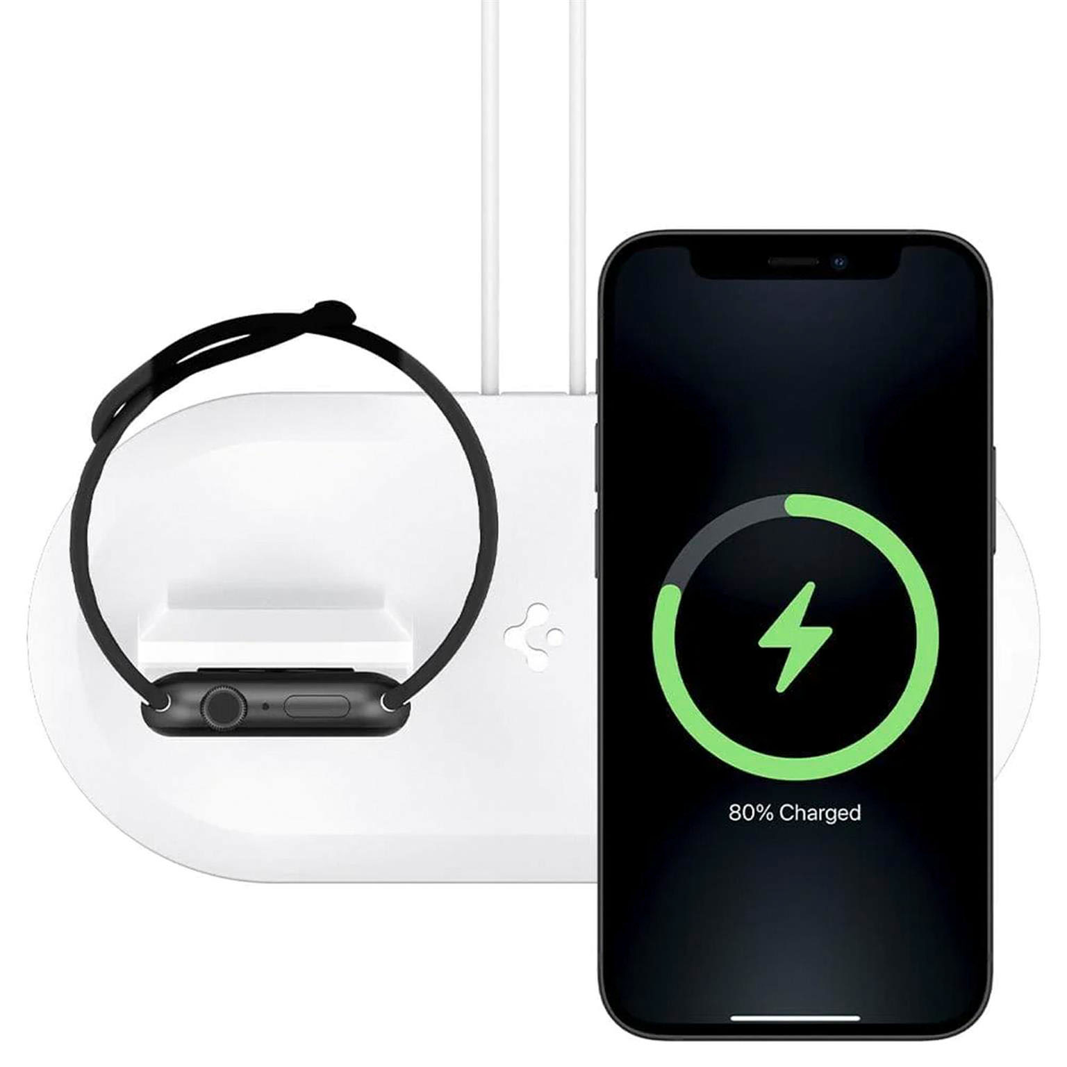 Spigen MagFit Duo – Qi-Ladestation mit Doppel Ladefunktion für Smartphone und Smartwatch Induktives Laden – Weiteres Produktbild 3