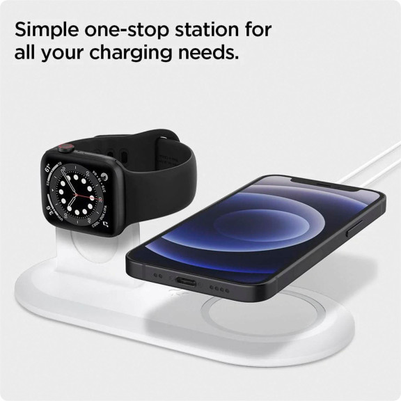 Spigen MagFit Duo – Qi-Ladestation mit Doppel Ladefunktion für Smartphone und Smartwatch Induktives Laden – Weiteres Produktbild 5