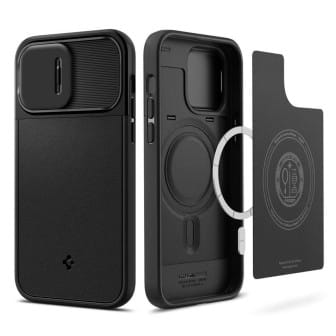 Spigen Optik Armor (MagFit) für iPhone 14 Pro Max – mit Schiebeplatte für die Kamerainsel – Schwarz Spigen Optik Armor (MagFit) für iPhone 14 Pro Max – mit Schiebeplatte für die Kamerainsel – Schwarz
