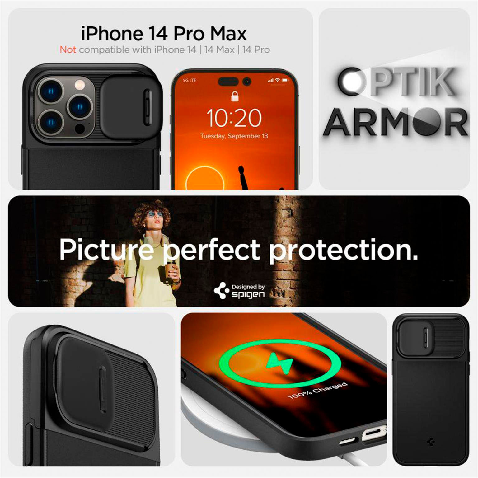 Spigen Optik Armor (MagFit) für iPhone 14 Pro Max – mit Schiebeplatte für die Kamerainsel – Weiteres Produktbild 5