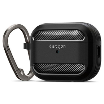 Spigen Rugged Armor Case für AirPods Pro (1. und 2. Generation) – Schutzhülle für Wireless Kopfhörercase – Mattschwarz