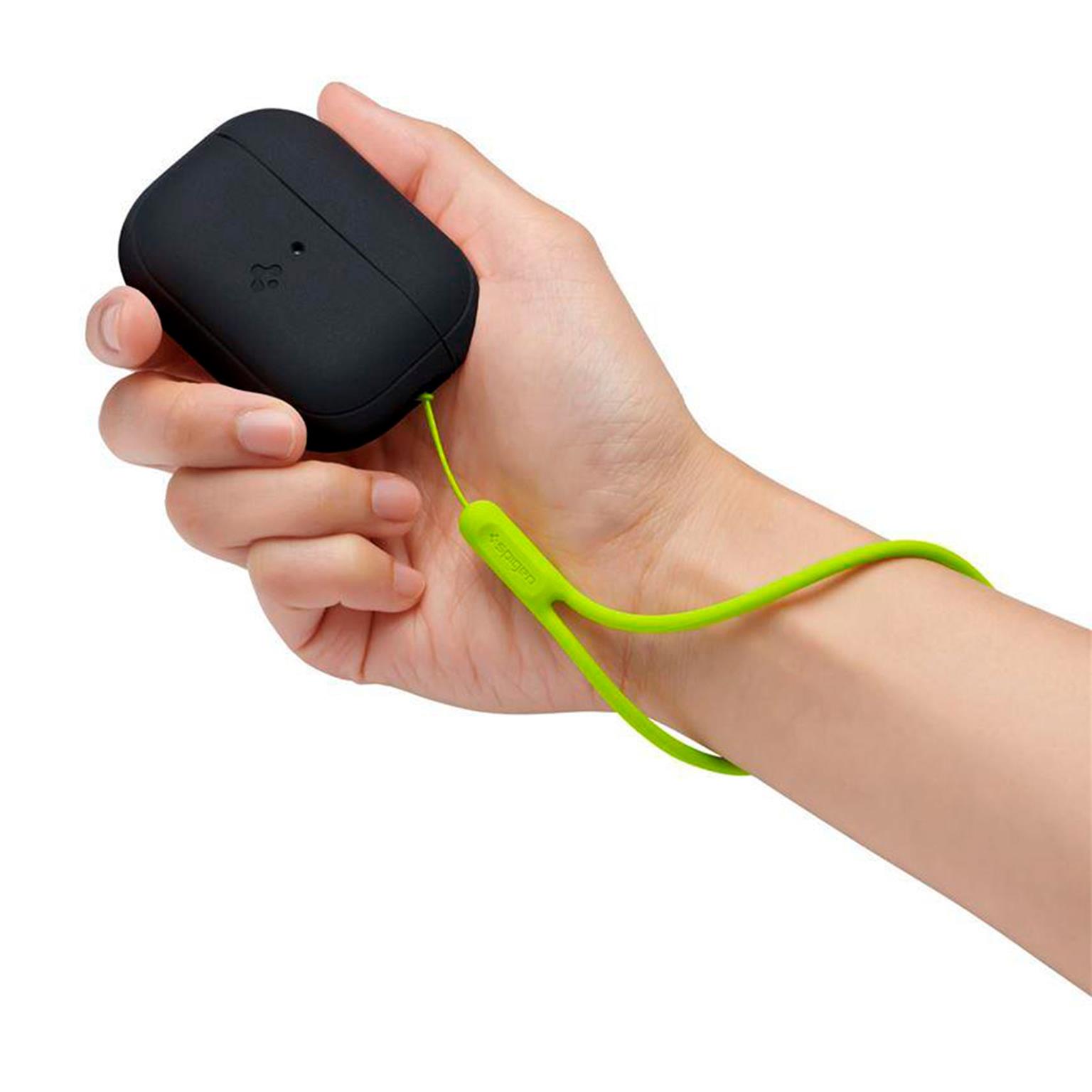 Spigen Silicone Fit Case + Strap für AirPods Pro (1 / 2) – Silikonhülle für Kopfhörercase – Weiteres Produktbild 1
