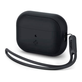 Spigen Spigen Silicone Fit Case + Strap für AirPods Pro (1 / 2) – Silikonhülle für Kopfhörercase – Schwarz