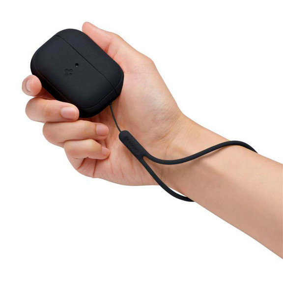 Spigen Silicone Fit Case + Strap für AirPods Pro (1 / 2) – Silikonhülle für Kopfhörercase – Weiteres Produktbild 2
