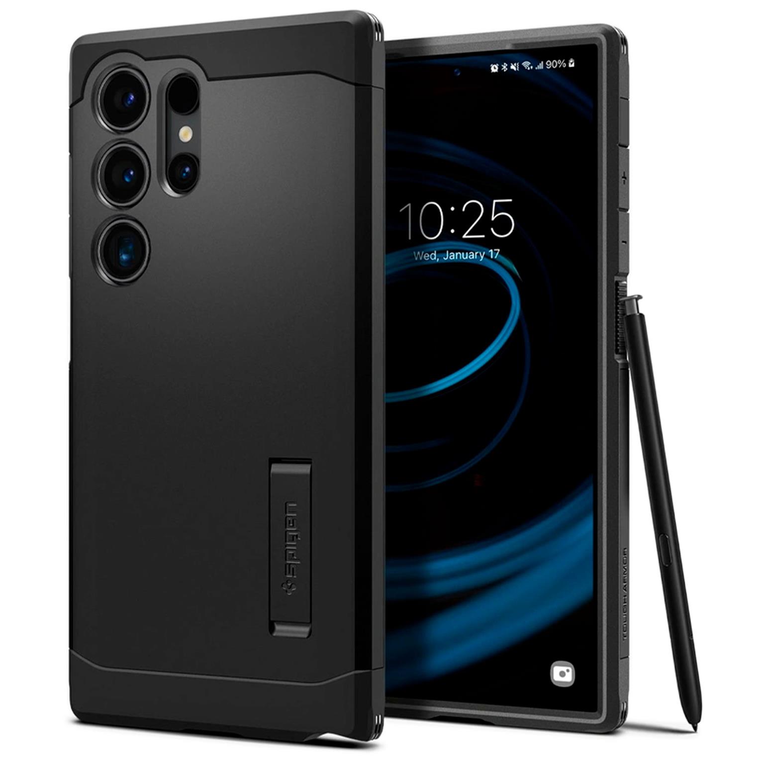 Spigen Tough Armor Case für Samsung Galaxy S24 Ultra – Schutz mit militärischem Fallteststandard – Schwarz