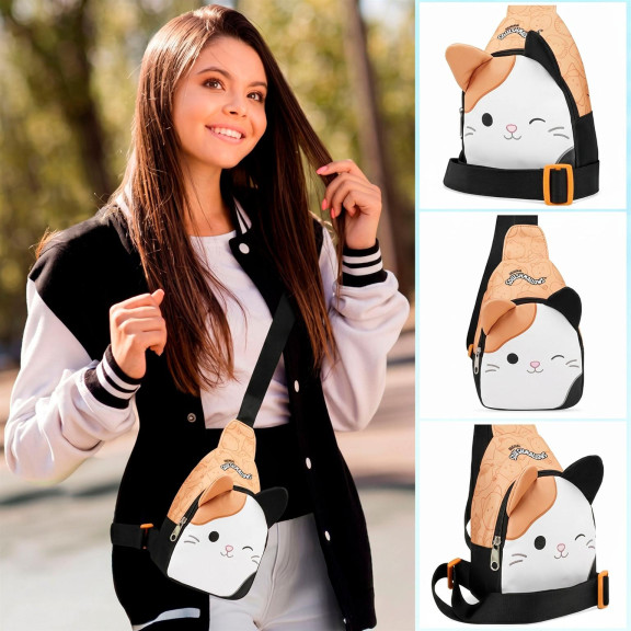 Squishmallows Cam Umhängetasche – Sling Bag Mädchen Schultertasche mit Cam Katze Design – Weiteres Produktbild 6