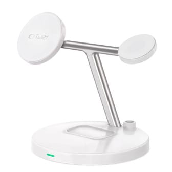 Tech-Protect 3in1 Wireless Charger – MagSafe Ladegerät kabelloses Ladegerät magnetische Funktion USB C Anschluss – Weiß Tech-Protect 3in1 Wireless Charger – MagSafe Ladegerät kabelloses Ladegerät magnetische Funktion USB C Anschluss – Weiß