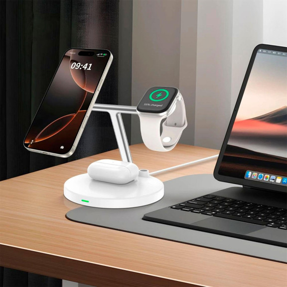 Tech-Protect 3in1 Wireless Charger – MagSafe Ladegerät kabelloses Ladegerät magnetische Funktion USB C Anschluss – Weiteres Produktbild 6