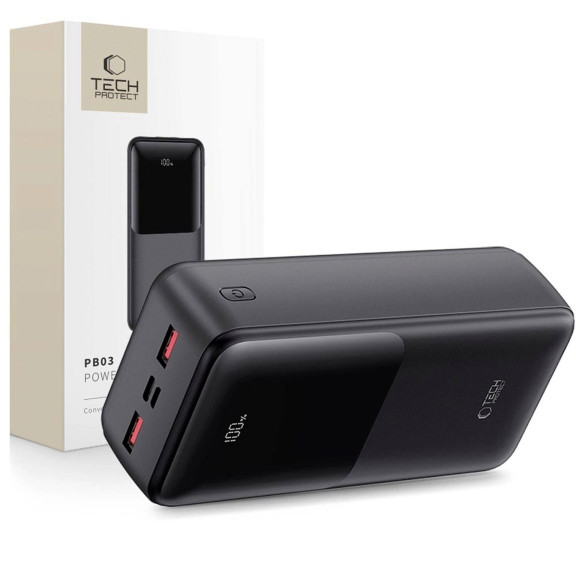 Tech-Protect Powerbank PB03 – 22.5W,  mehrere USB Ports, LED – für Smartphones und andere Geräte – 30.000 mAh – Weiteres Produktbild 7
