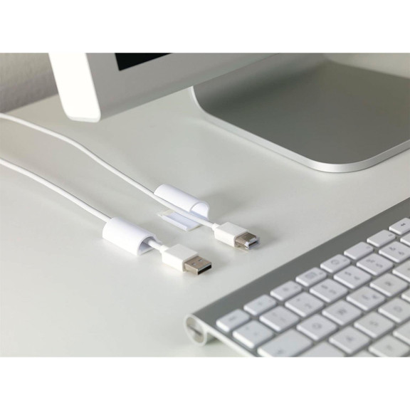 tesa Powerstrips Kabel-Clip – Selbstklebende Kabelclips, Kabelhalter für Schreibtisch, Kabelmanagement – Weiteres Produktbild 5