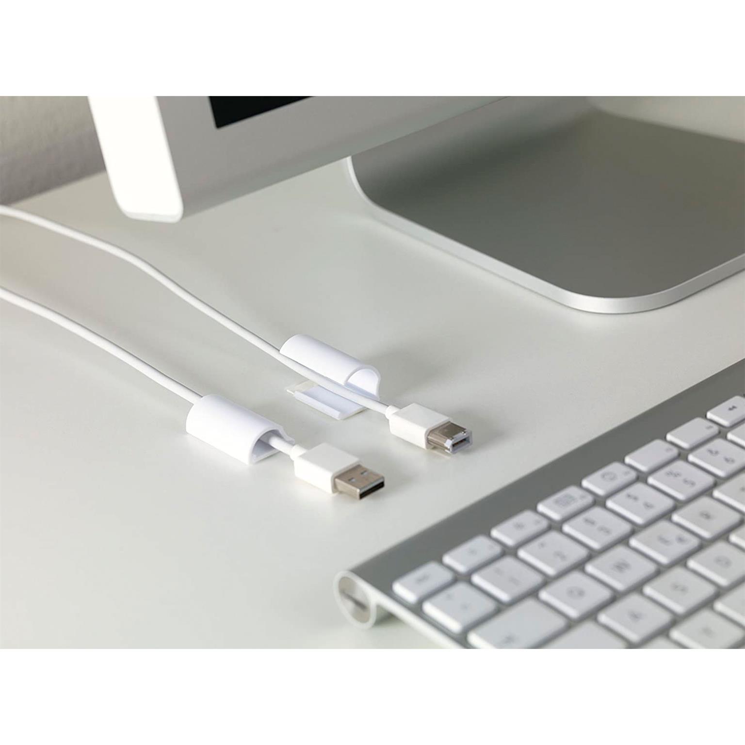 tesa Powerstrips Kabel-Clip – Selbstklebende Kabelclips, Kabelhalter für Schreibtisch, Kabelmanagement – Weiteres Produktbild 4