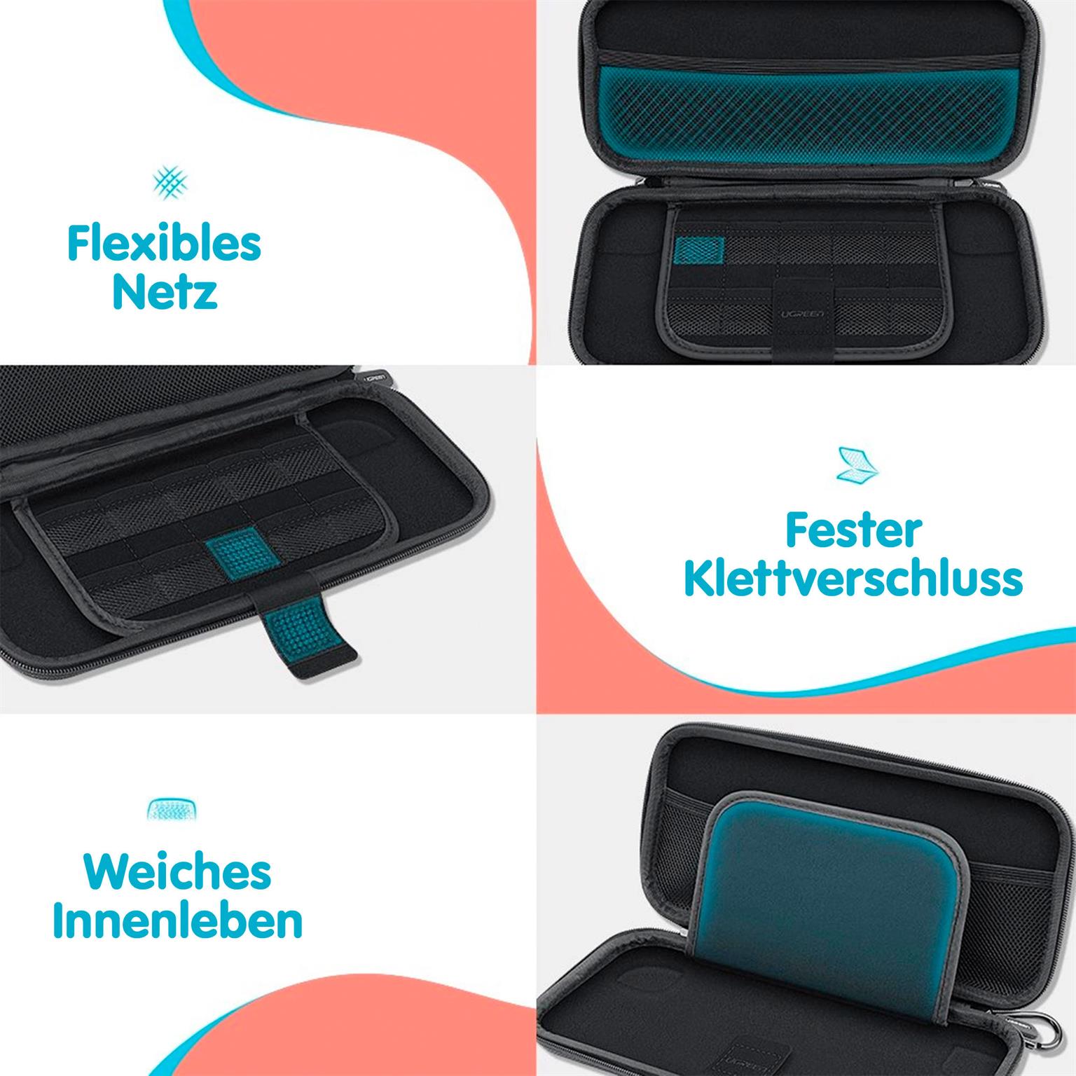 Ugreen Case für Nintendo Switch Lite OLED – Hartschalen-Tasche für Nintendo Switch mit Zubehörfach – Weiteres Produktbild 3 Ugreen Case für Nintendo Switch Lite OLED – Hartschalen-Tasche für Nintendo Switch mit Zubehörfach – Weiteres Produktbild 3