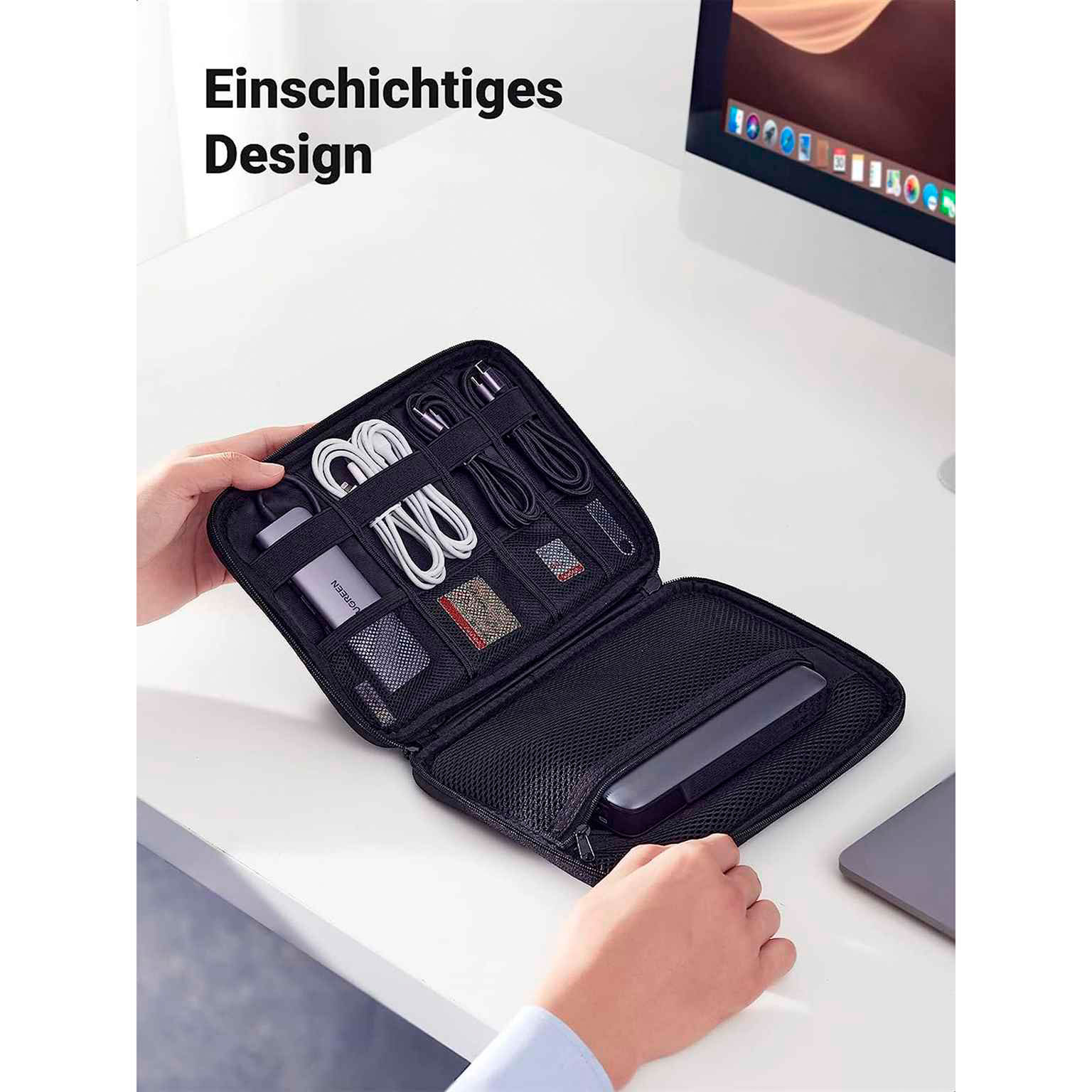Ugreen Elektronik-Reisetasche – Großräumige Zubehörtasche für Kabel und diverse Geräte – Einschichtig – Weiteres Produktbild 2